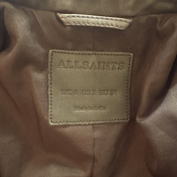 All Saints Dalby Leather Biker Jacket, Size US 2 BLACK - Picture 3 of 3